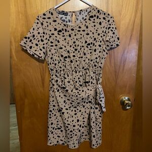 Black and tan spot dress